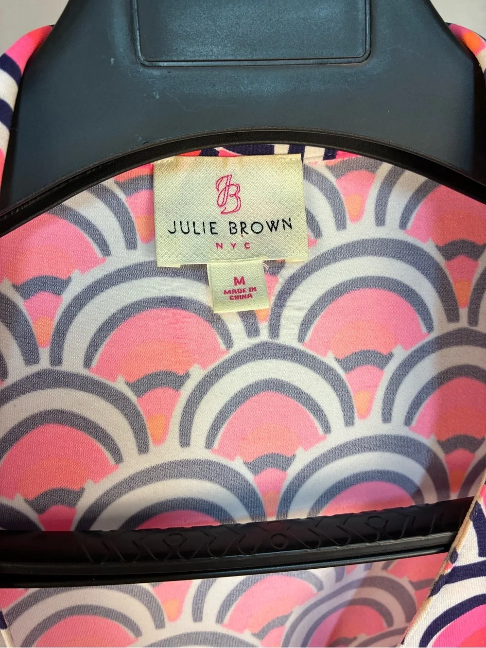 Julie Brown NY Geometric Print Pink Wrap Dress M